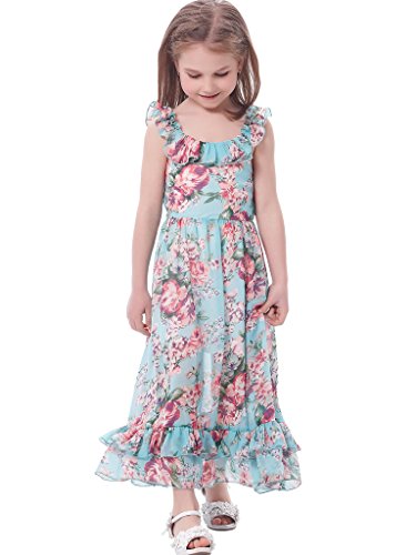 Bonny Billy Girl's Spaghetti Straps Casual Bohemian Beach Maxi Long Dress