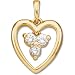 14Kt Yellow Gold Array Three Diamond Heart Pendant