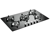 Premier Range 5 Ring 70cm Black Glass Gas Hob P -Series Pro with Built in FSD