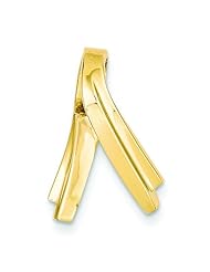 14K Gold Designer Omega Slide Pendant Charm Jewelry |W