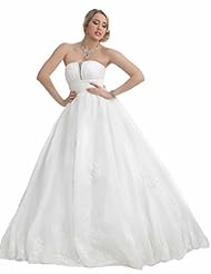 Crystals Gathered Lace Crystal Cotton/Organza/Satin Wedding Dress 