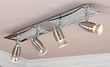 Kitchen & Housewares : Micromark MM31838 GU10 Berlin Mains Voltage 4 Light Bar Brushed Chrome