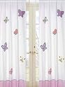 Pink and Purple Butterfly Window Treatment Panel - Set of 2