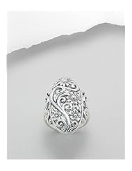 Flower Ring In 92.5 Sterling Silver
