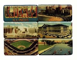 Vintage Chicago Mighty Magnets Set of 6