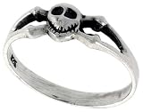 Sterling Silver Polished Skull Ring