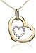 14k Yellow Gold Diamond Heart Pendant w/ Rope Chain (1/10 cttw)