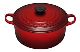 Le Creuset Cast Iron Round Casserole, Cerise, 20 cm