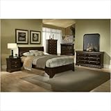 Queen Low Profile Sleigh Bedroom Set in Cappuccino