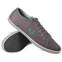 Fred Perry Kingston Twill Tipped Schuh Stahlgrau Grün
