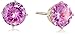 Amazon Collection 10k Gold Round Semi-Precious Gemstone Stud Earrings