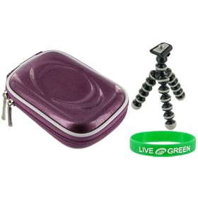 Click here to buy 2n1 EVA Hard Shell (Candy Lilac) Carrying Case and Premium Tripod for Nikon Coolpix S8100....