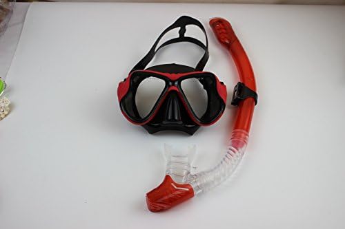 Snorkel Mask Set, OBOSOE Anti-Fog Scuba Diving Mask for Adults, Kids - Red
