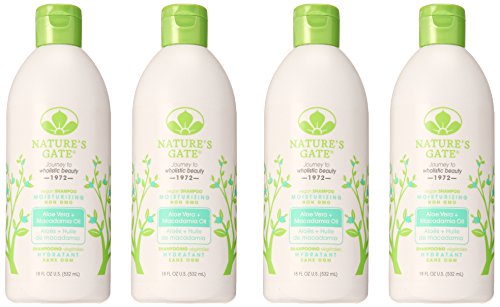 Nature's Gate Aloe Vera Moisturizing Shampoo for Normal to Dry Hair, 18 Ounce (Pack of 4)