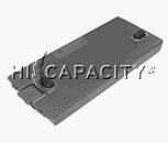 Rectangular shaped battery with 9 slit-type contacts on the end.