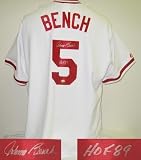 Johnny Bench Autographed/Hand Signed Cincinnati Reds Jersey