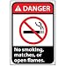 Danger Sign 14x10 Vinyl - No Smoking, Matches Or Open Flames