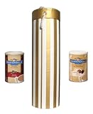 Ghirardelli Gold & Ivory Striped Hot Chocolate Gift Set, White Mocha and Double Chocolate