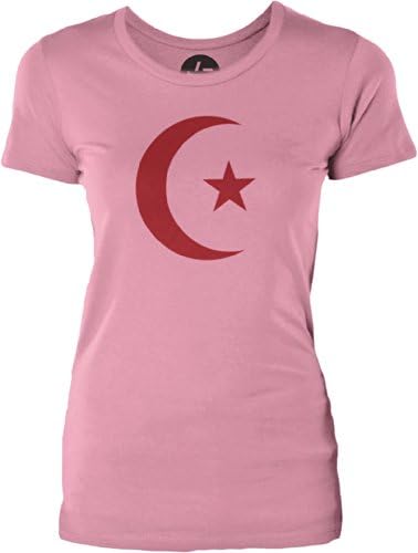 Big Texas Star and Crescent (Red) Womens Combed Cotton T-Shirt, Rose, S