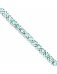 Genuine .925 Sterling Silver Blue Topaz Bracelet 17.3 Grams . 100% Satisfaction Guaranteed.