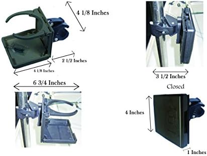 XYZ Multi Use - Clamp on Folding Cup Holder - Bicycle, Boat, Wheel Chair, Umbrella, Deck Chair or Tent Pole