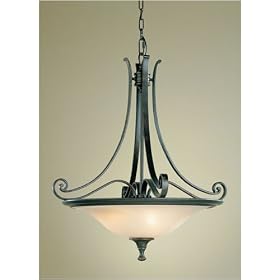Murray Feiss F1931 3LBR Cervantes Three-Light Uplight Chandelier in Liberty Bronze with... by Murray Feiss