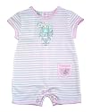 Max and Tilly Girls Pale Pink Yarn Dye Romper with matching Bib 6/12 months