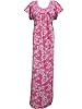 Womens Caftan Dress Long Caftans Pink Rose Printed Kaftans Knit Nighty Dress Xl