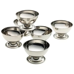 Steeltek 18/8 Stainless Steel Sundae Dishes, Set of 6