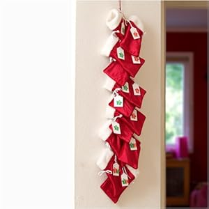 Filled Creative Advent Calendar Red Pouches
