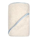 Bumkins Organic Cotton Hooded Towel Set - Dusty Blue Satin Trim