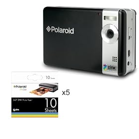 Polaroid CZA-05300B PoGo Instant Digital Camera PLUS Zink media 50 Pack Photo Paper by Poloroid