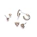 Adrian Buckley Trio pack stud and hoop earrings with light Colorado and Topaz coloured crystals