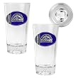 Colorado Rockies MLB 2pc Pint Ale Glass Set with Baseball Bottom - Oval Logo by Great American Products