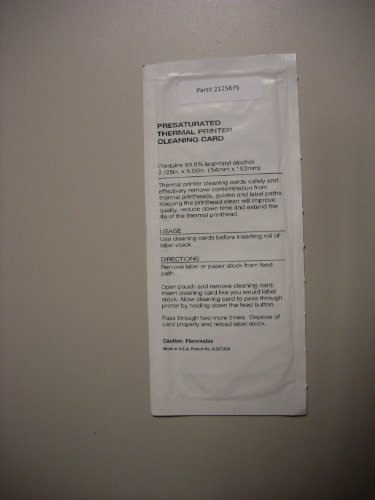 Thermal Printer Cleaning Cards 2 1/8x6 (25 Cards)