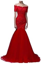 Chiffon/Tulle 2015 Lace Mermaid Off the Shoulder Evening Dress/Prom Dress/Party Dress 