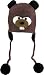 DeLux Beaver Wool Pilot Animal Cap/Hat with Ear Flaps and Poms