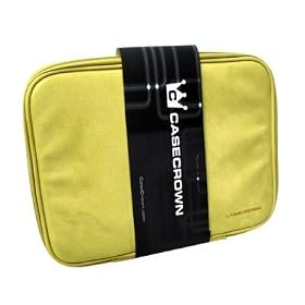 HP Compaq Mini 110c 10.1 inch Netbook Fitted CaseCrown Double Memory Foam Netbook Pouch (Green Faux Suede)