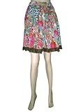 Womens Boho Skirt-Pink Floral Printed Summer Gypsy Mini Skirts 20L