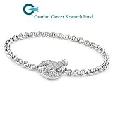OCRF (Ovarian Cancer Research Fund) Fundraising Sterling Silver PaveCZ Bracelet