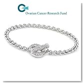 OCRF (Ovarian Cancer Research Fund) Fundraising Sterling Silver Pav&Atilde;&copy; CZ Bracelet