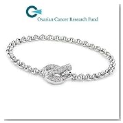 OCRF (Ovarian Cancer Research Fund) Fundraising Sterling Silver Pav&Atilde;&copy; CZ Bracelet