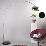 BIG BOW BOGENLEUCHTE CHROME RETRO DESIGN LAMPE mit DIMMER lounge stehlampe silber