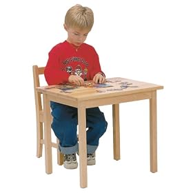 20" High 18" x 24" RECTANGULAR Solid Maple Play Table