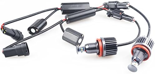Lhxss High Power Error Free H8 40w Cree LED Angel Eyes Halo Ring LED Headlights for BMW E60 E61 E63 E70 E71 E87 E89 E90 E92 E93 Car Daytime Running Lights (Red)