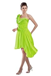 One Shoulder Sleeveless Cocktail Asymmetric Beaded Sweetheart Chiffon/Satin Prom Dress 