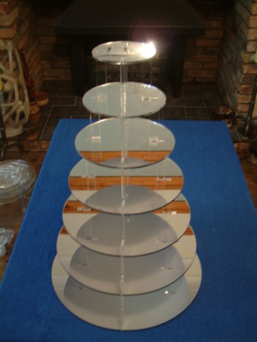 7 Tier 5mm Thick Mirror Acrylic Cupcake Wedding Party Cup Cake Display Stand by Classikool®