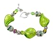 Bracelet - B4 - Handmade Murano Glass & Fire-Polished Beads - Lg Twists - Toggle Closure ~ Lime Green