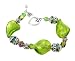 Bracelet - B4 - Handmade Murano Glass & Fire-Polished Beads - Lg Twists - Toggle Closure ~ Lime Green