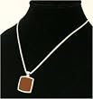 J-Steel by Fyn Studios (TM) Stainless-Steel & Orange-Tan Genuine Leather Pendant Necklace 843332001181